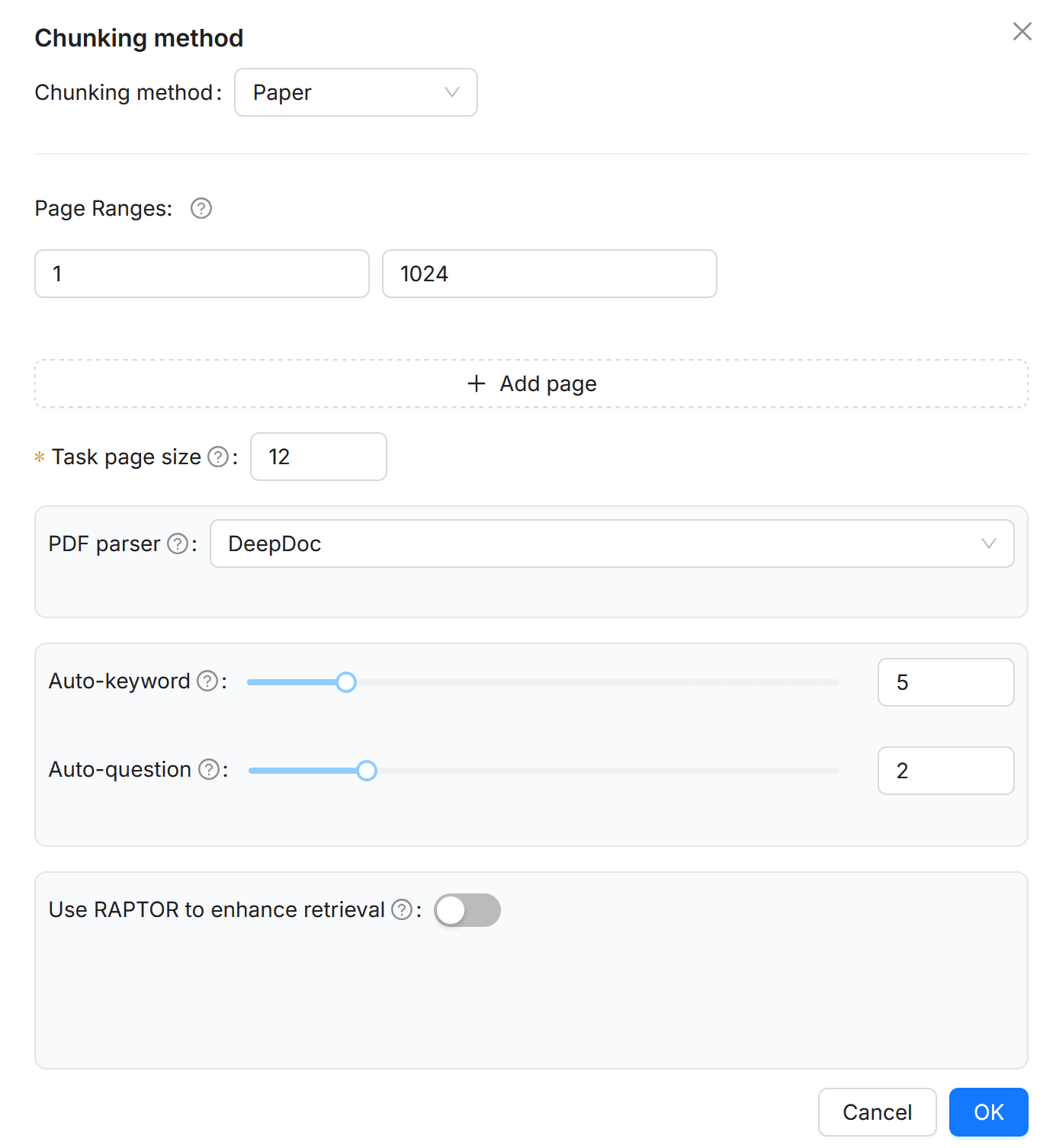 Change file chunking method