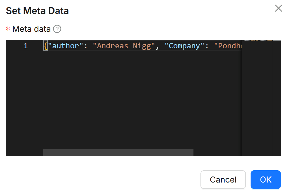 Change file meta data