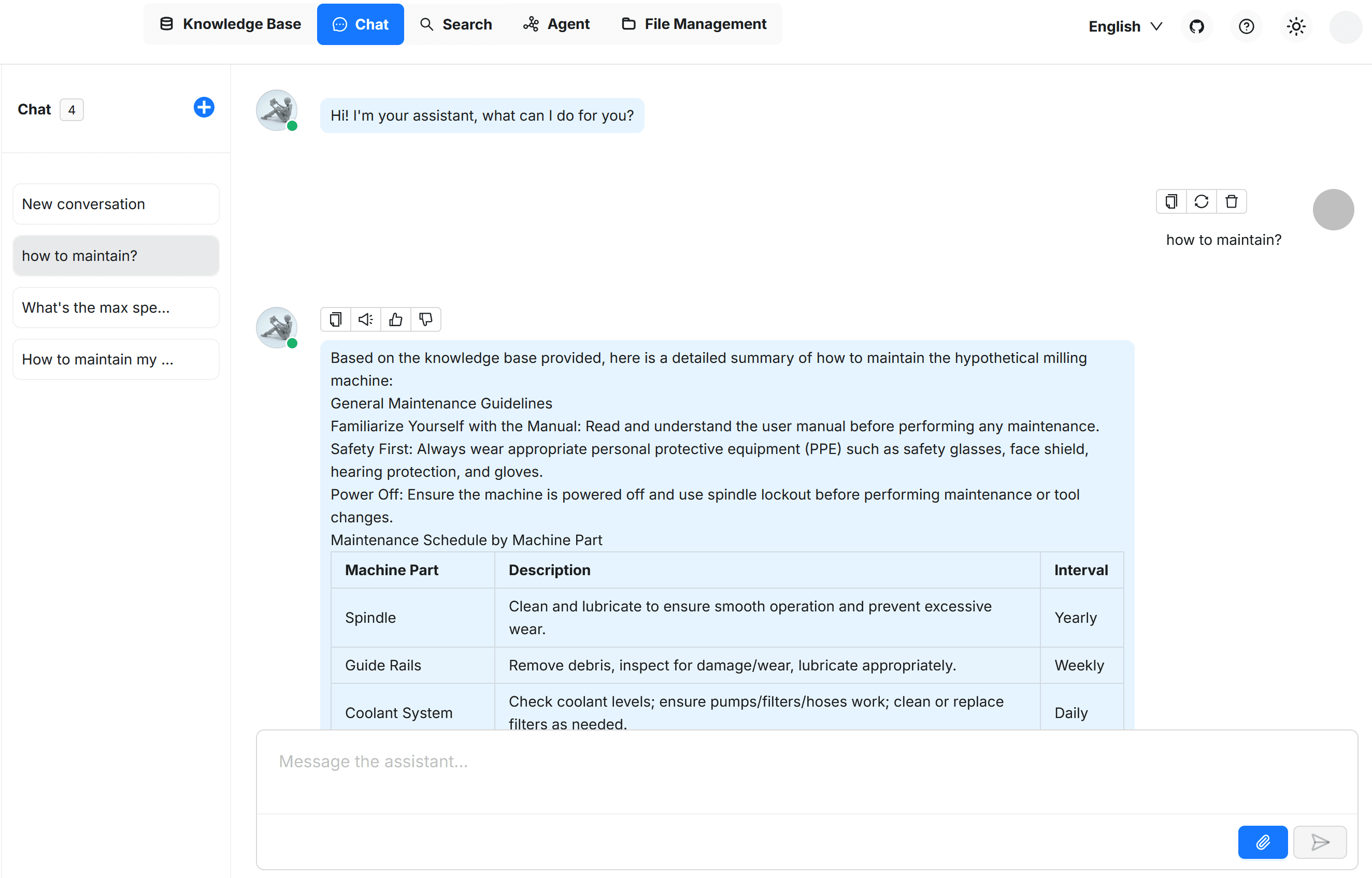 RAGFlow Chat Interface