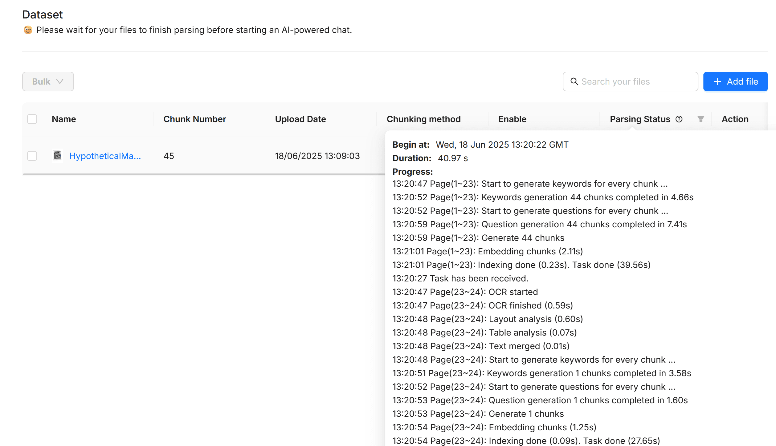 RAGFlow Indexing Information